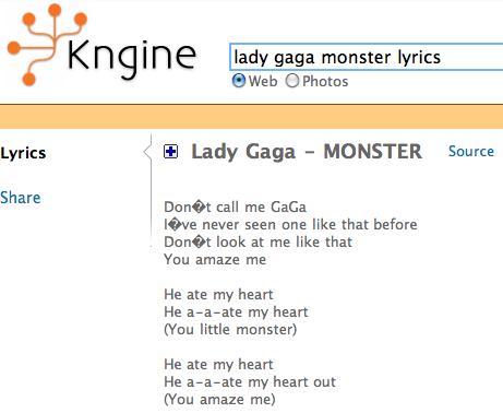 Lady Gaga Monster lyrics
