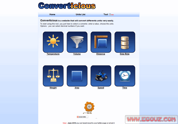 Converticious:線上單位換算工具