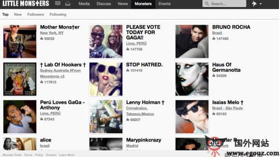 LittleMonsters:Lady Gaga個人社交網