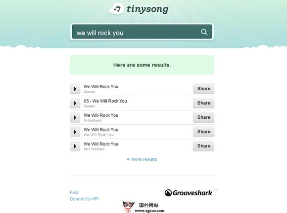 TinySong:線上音樂搜尋收聽網