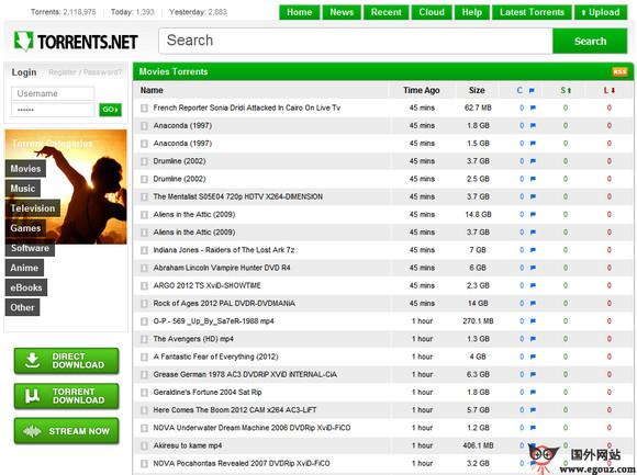 Torrents:免費網際網路資源下載站