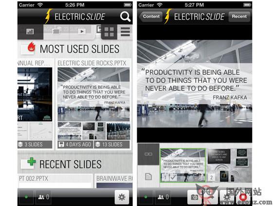 Electricslide:智慧手機文件演示應用