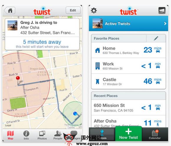 Twist:基於地理位置的使用者行蹤應用