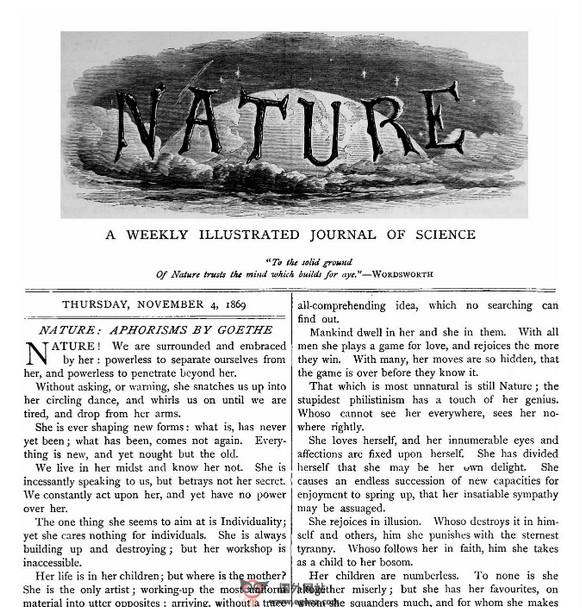 Nature:自然科學期刊雜誌