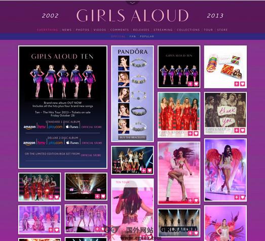英國GirlsAloud流行女子團體官網