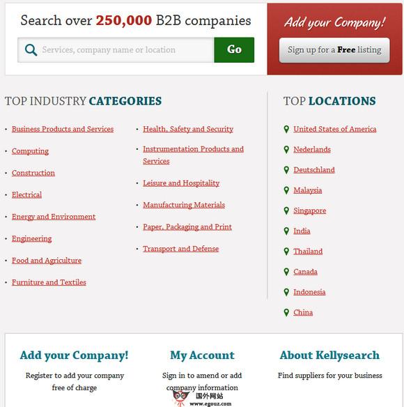 KellySearch:國際目錄式B2B外貿搜尋平臺