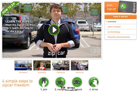 美國ZipCar汽車租賃服務平臺