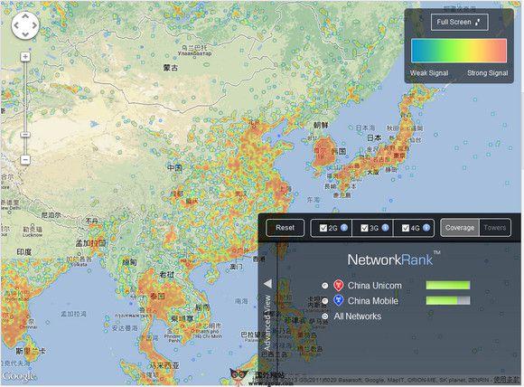 OpenSignal:全球手機無線網路地圖