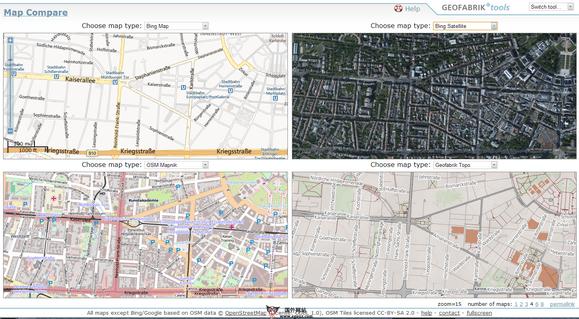 Geofabrik:開源地圖對比服務網