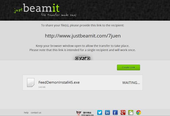 JustBeamit:免費大檔案分享平臺
