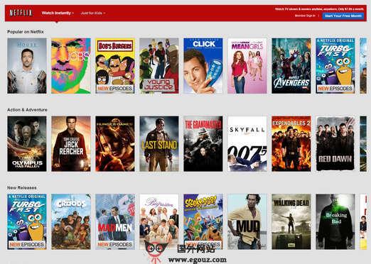 Netflix:線上收費電影訂閱平臺