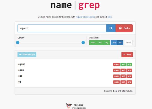 NameGrep:線上域名註冊搜尋引擎