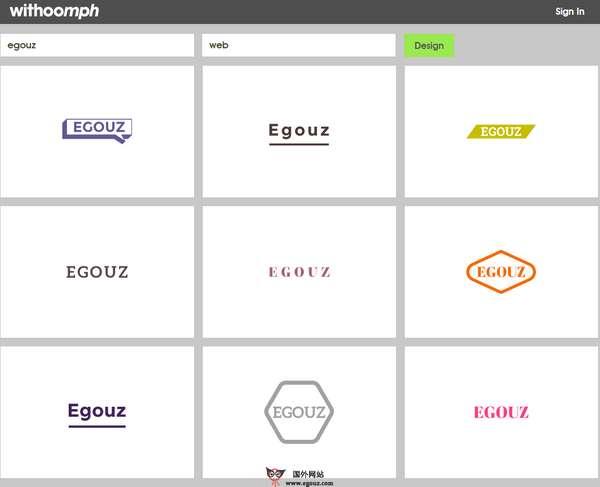 Withoomph:線上企業logo製作工具