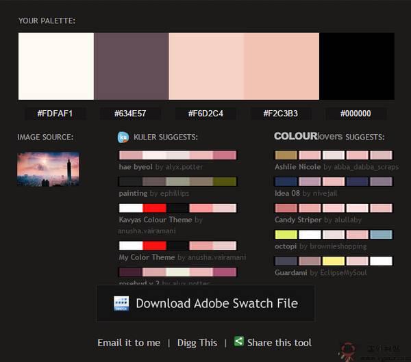 Pictaculous:線上照片色彩分析工具