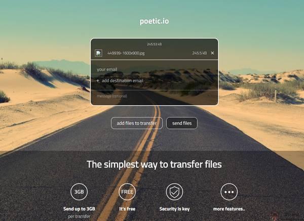 Poetic.io:免費無限制大檔案分享網盤