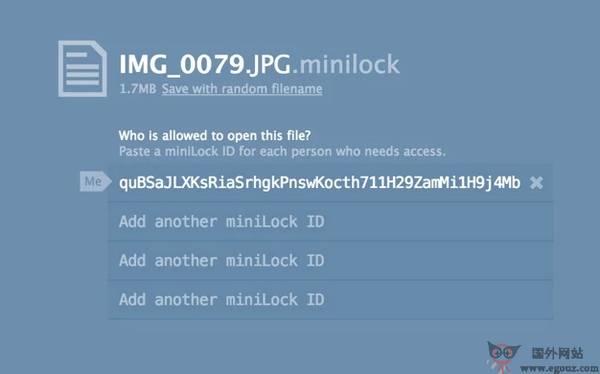 MiniLock:基於瀏覽器的檔案加密工具