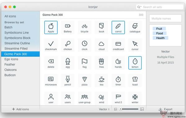 IconJar:圖示素材管理工具