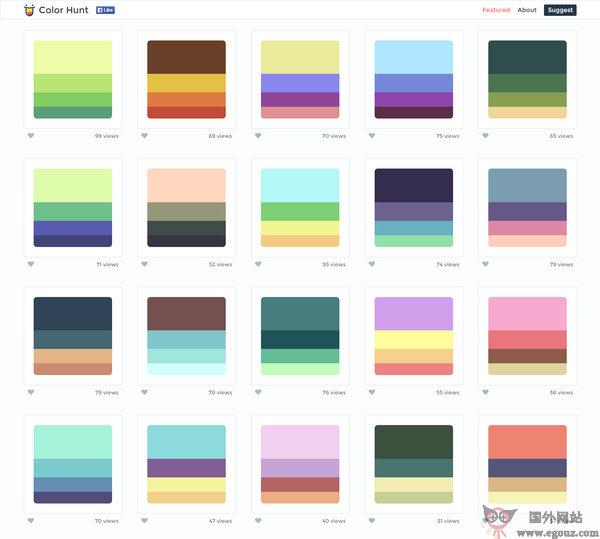 ColorHunt:顏色獵人色系組合網