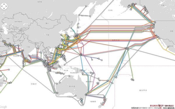 SubmarineCableMap:世界海底光纜分佈圖