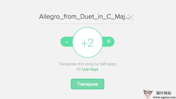 Transposr:線上MP3音樂和樂譜轉換器