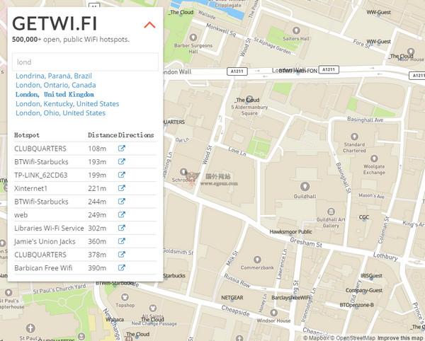 GetWiFi:世界公共免費WiFi地圖
