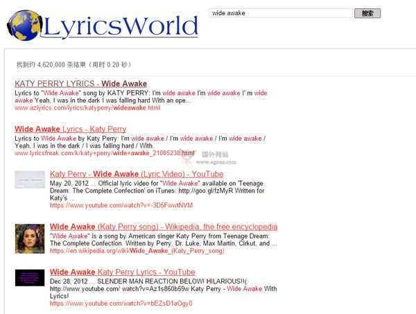 LyricsWorld:英文歌詞搜尋引擎