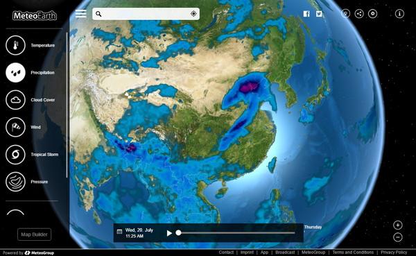 MeteoEarth:實時3D動態天氣預報網